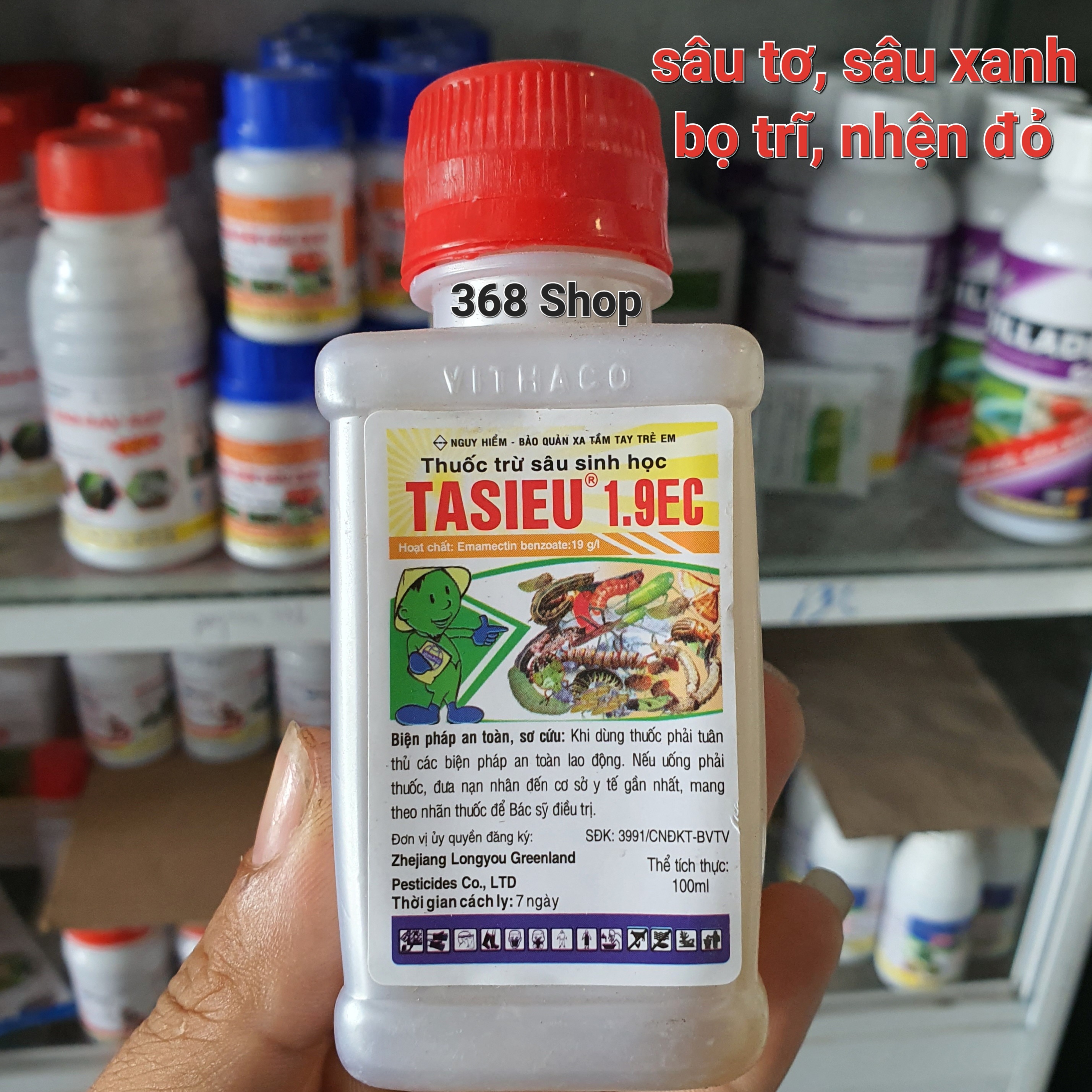 (Combo 5 chai) Nhện đỏ, rệp muội, Bọ trĩ, Sâu đục quả💎 Thuốc Trừ Sâu Tasieu 1.9Ec 100Ml 💖