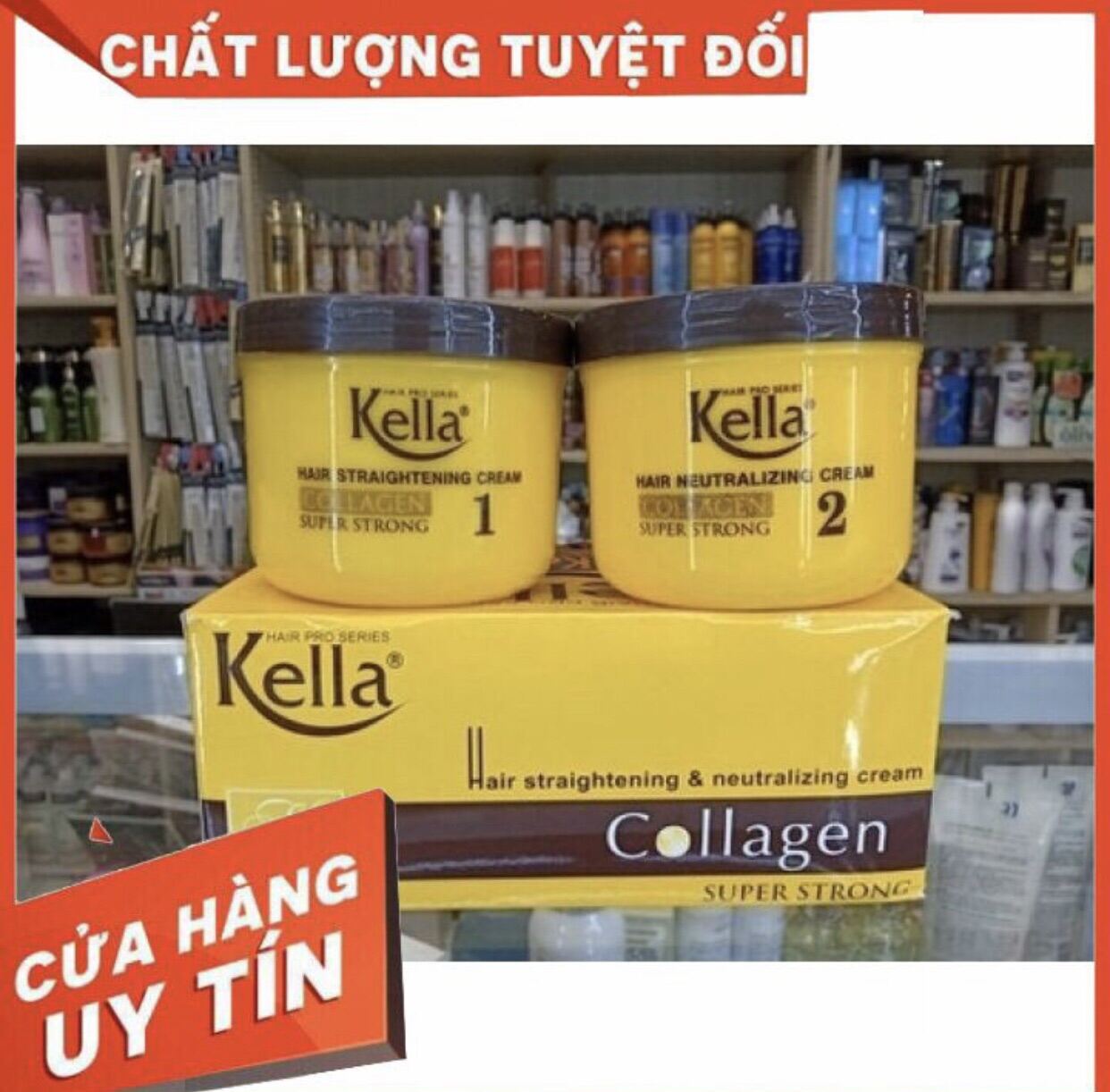 Kem duỗi tóc collagen kella SUPPER STRONG - duỗi siêu khỏe - tóc thẳng siêu bóng