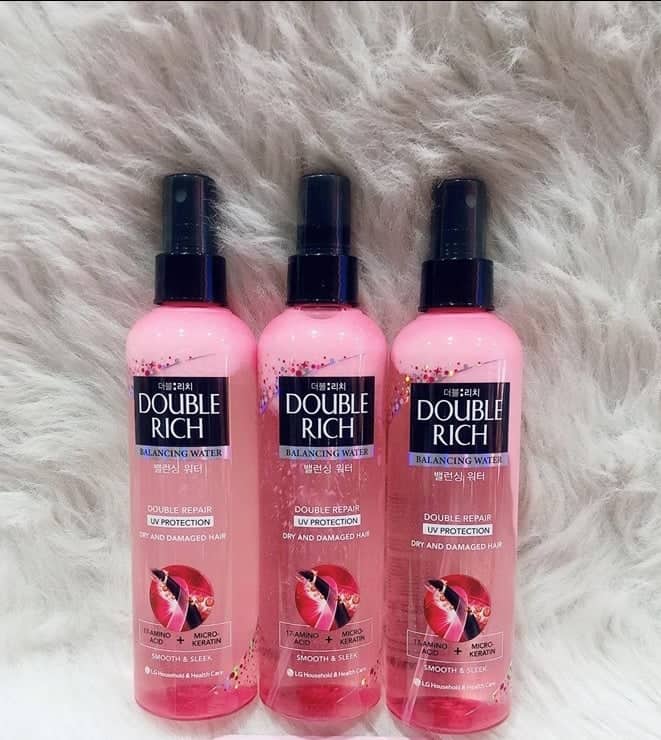 Double Rich Xịt dưỡng tóc chăm sóc tóc hư tổn ( hồng ) 250ml & 120ml