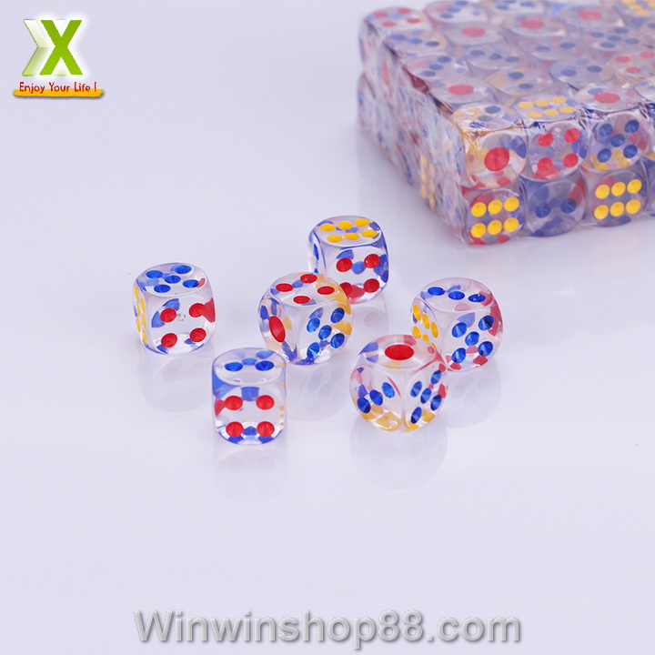 [HCM]Combo 5 viên Xí ngầu trong suốt 14mm
