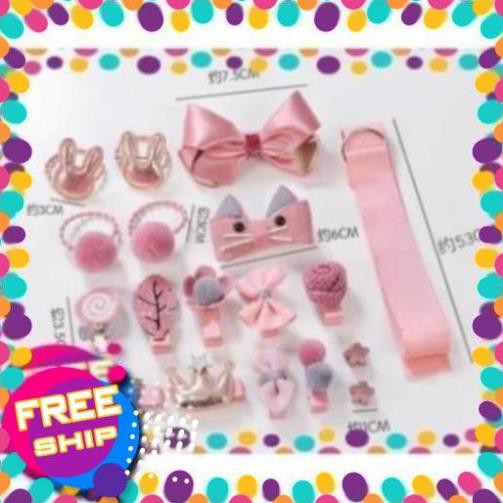 Ninikids: Set 18 món: kẹp tóc và chun buộc tóc cho bé/