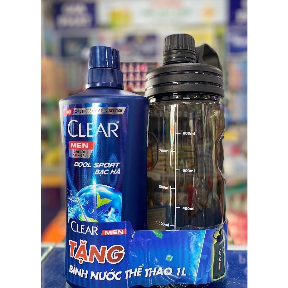 Dầu gội gàu Clear Men Cool Sport bạc hà 650ml + kèm tặng