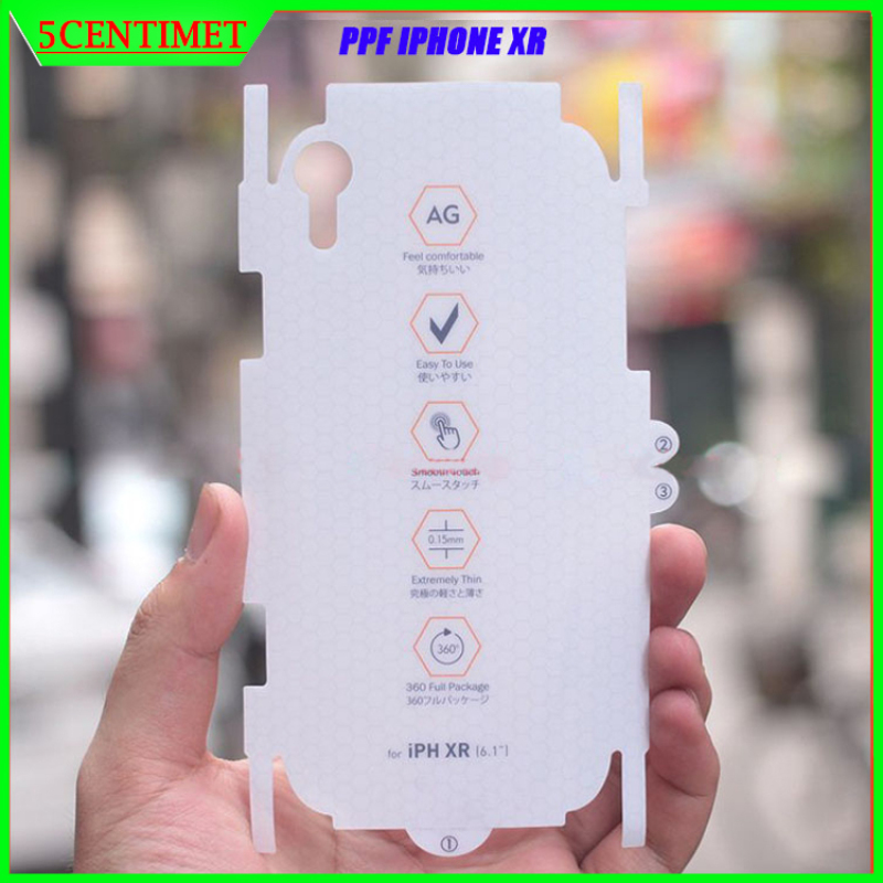 Miếng Dán PPF Mặt Lưng IPHONE XR - chống xước, chống oxi hoá mặt lưng,chống bụi bẩn ( tặng kèm bộ giấy lau)