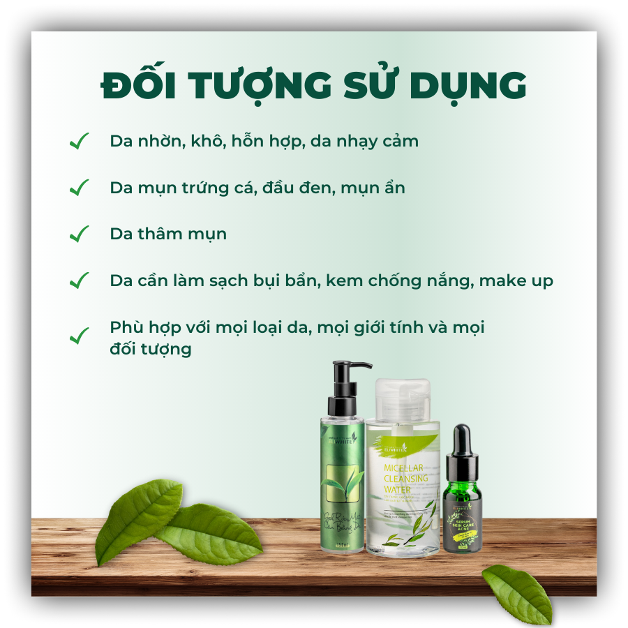 Combo Cứu Tinh Cho Làn Da Đeo Khẩu Trang (Giảm & Ngừa Mụn Thâm) ELIWHITE