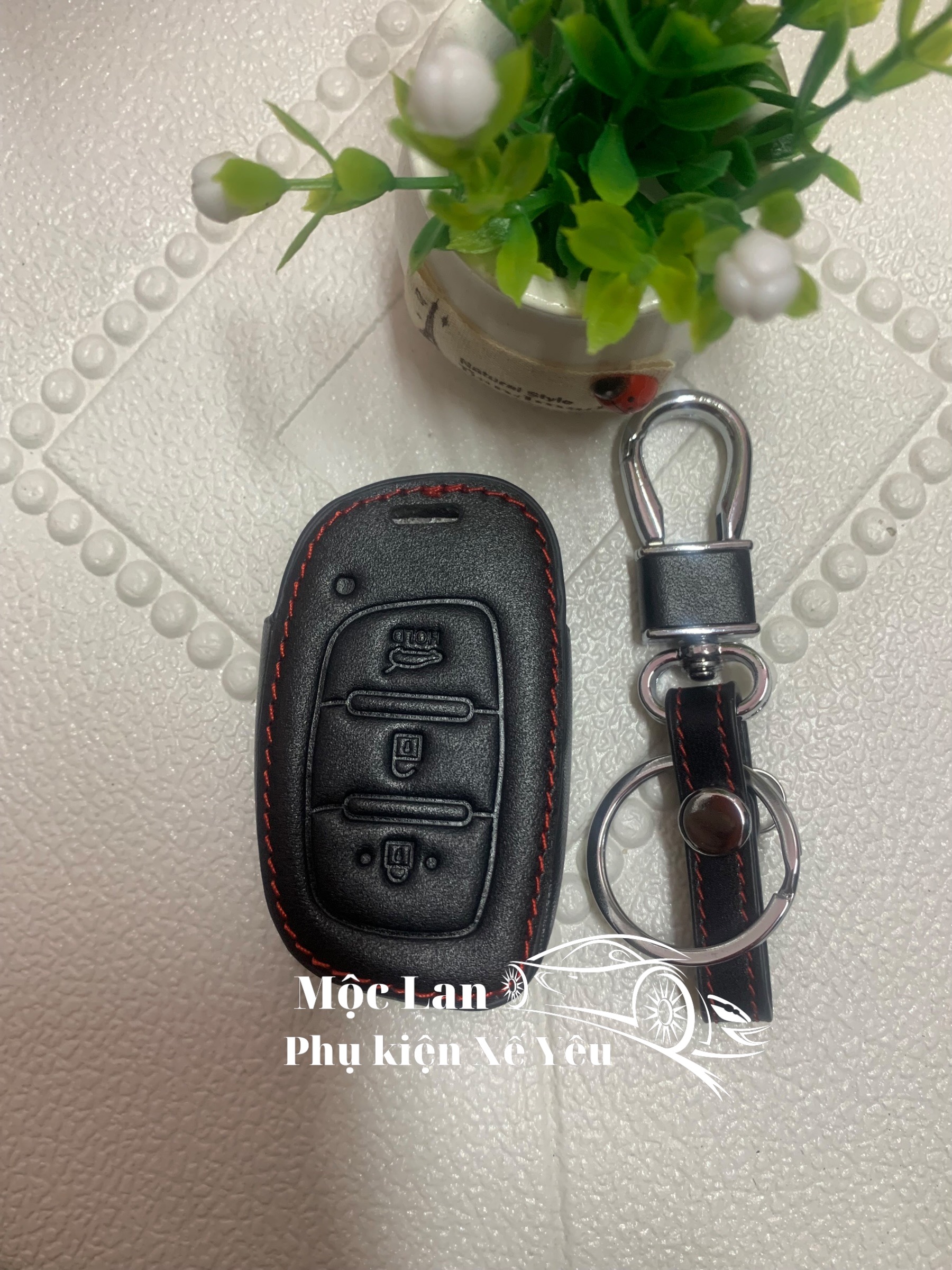Bao da chìa khoá ô tô hyundai khoá gập i10 solati