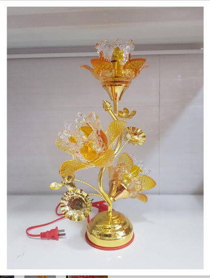 ĐÈN THỜ HOA SEN THUỶ TINH 40cm -50cm ( 1 Đôi)