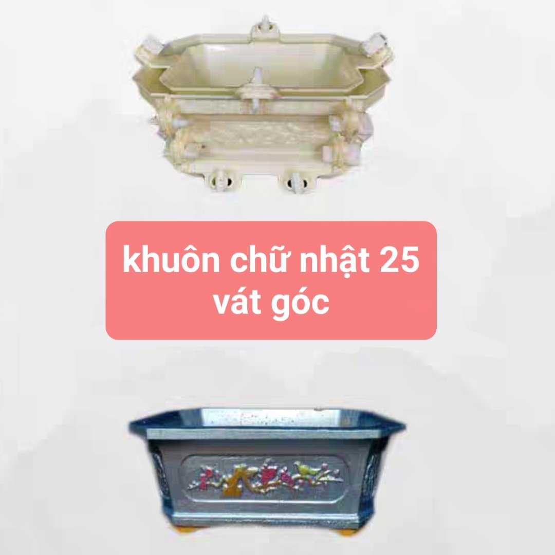 Khuôn đúc chậu cảnh  chữ nhật 25 [khuôn chậu Bonsai mini]