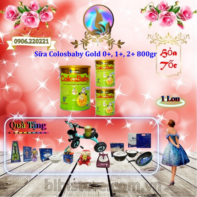 [Có Tích Điểm, Date Mới] Sữa Colosbaby Gold 0+, 1+, 2+ 800gr -  (BIBISTORE, Có Quà Tặng)