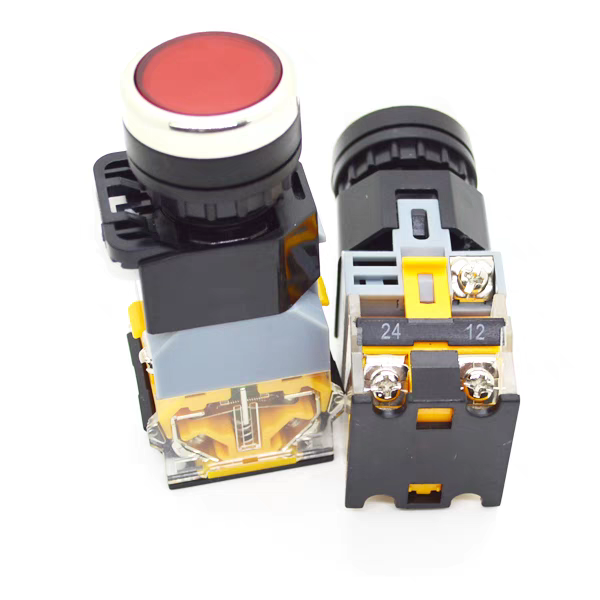 [HCM] Nút nhấn giữ, nút nhấn nhả có đèn 24V, 220V LA38 phi 22