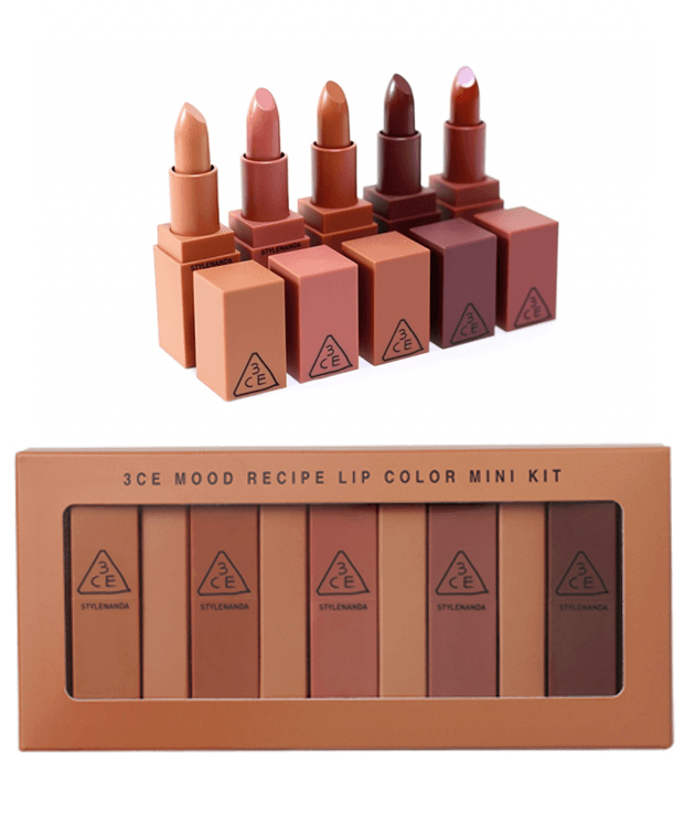 Set 5 Son 3CE Mood Recipe Lip Color Mini Kit (114-115-116-117-909)