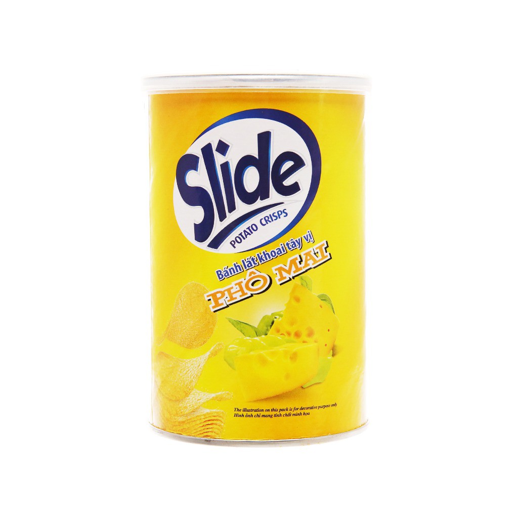 Snack Khoai Tây Slide Vị Phô Mai (Lon 65g)