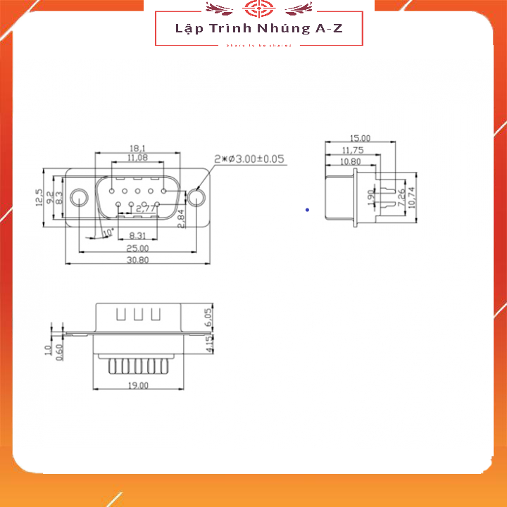 [Lập Trình Nhúng A-Z][G40] Đầu Đực Cái RS232 DB-9S