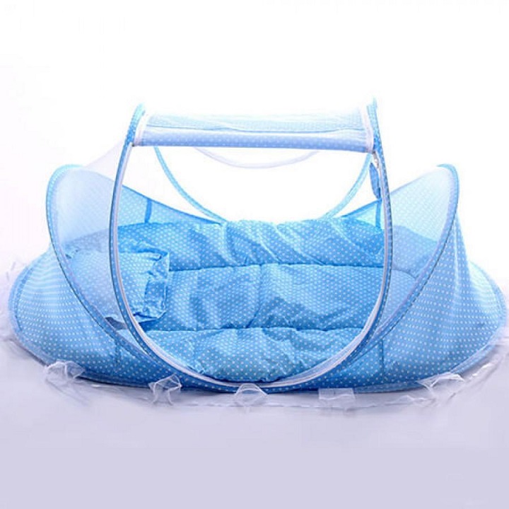 MÀN NHẠC, MÀN CHỤP CHỐNG MUỖI CHO BÉ (MÀU XANH)