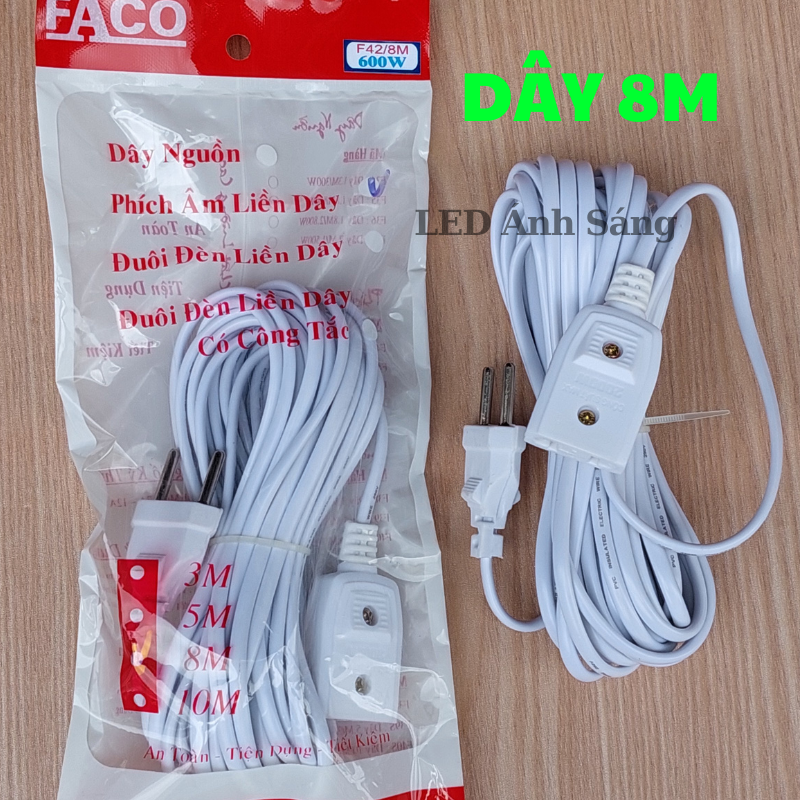 Phích âm liền dây Phích nối liền dây 3m 5m 8m 10m 700W