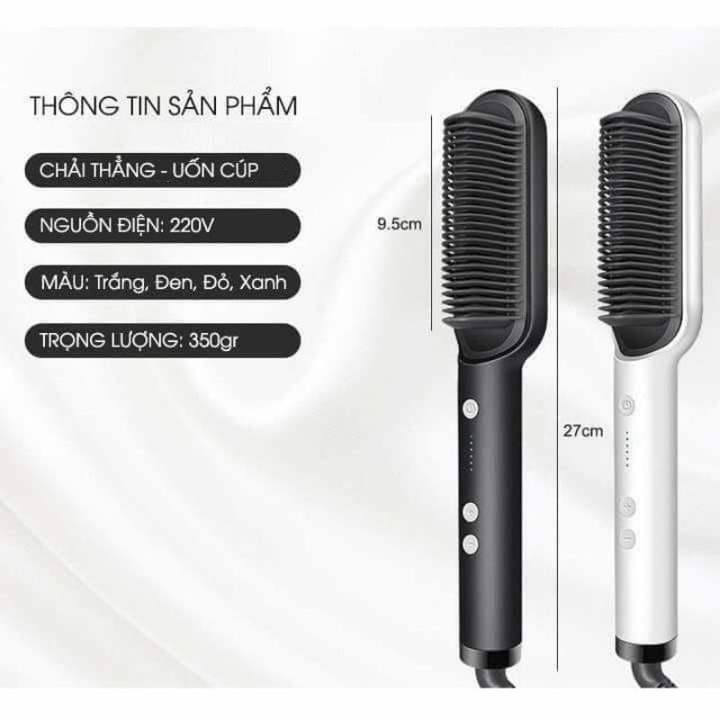Lược điện chải định hình tóc Straight làm thẳng tóc, uốn tóc nhanh chóng