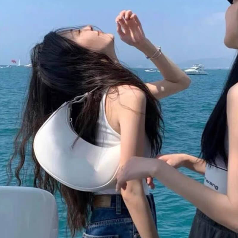 ✧Ảnh/Video thật✧ Túi kẹp nách hình bán nguyệt trơn màu phong cách ulzzang Hàn Quốc TX087 Xưởng Của Vi