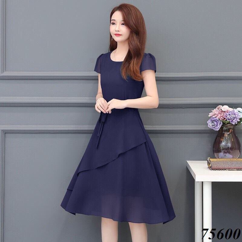 [HCM]ĐẦM XÒE VOAN THẮT NƠ EO DỄ THƯƠNG