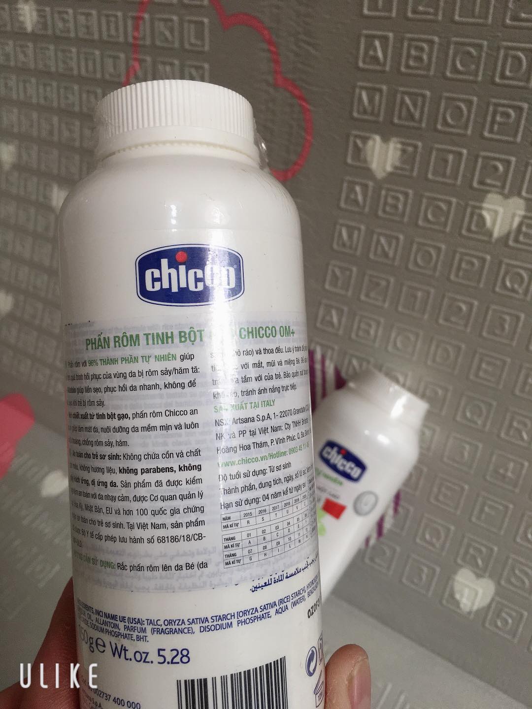 Phấn Rôm Tinh Bột Gạo Chicco