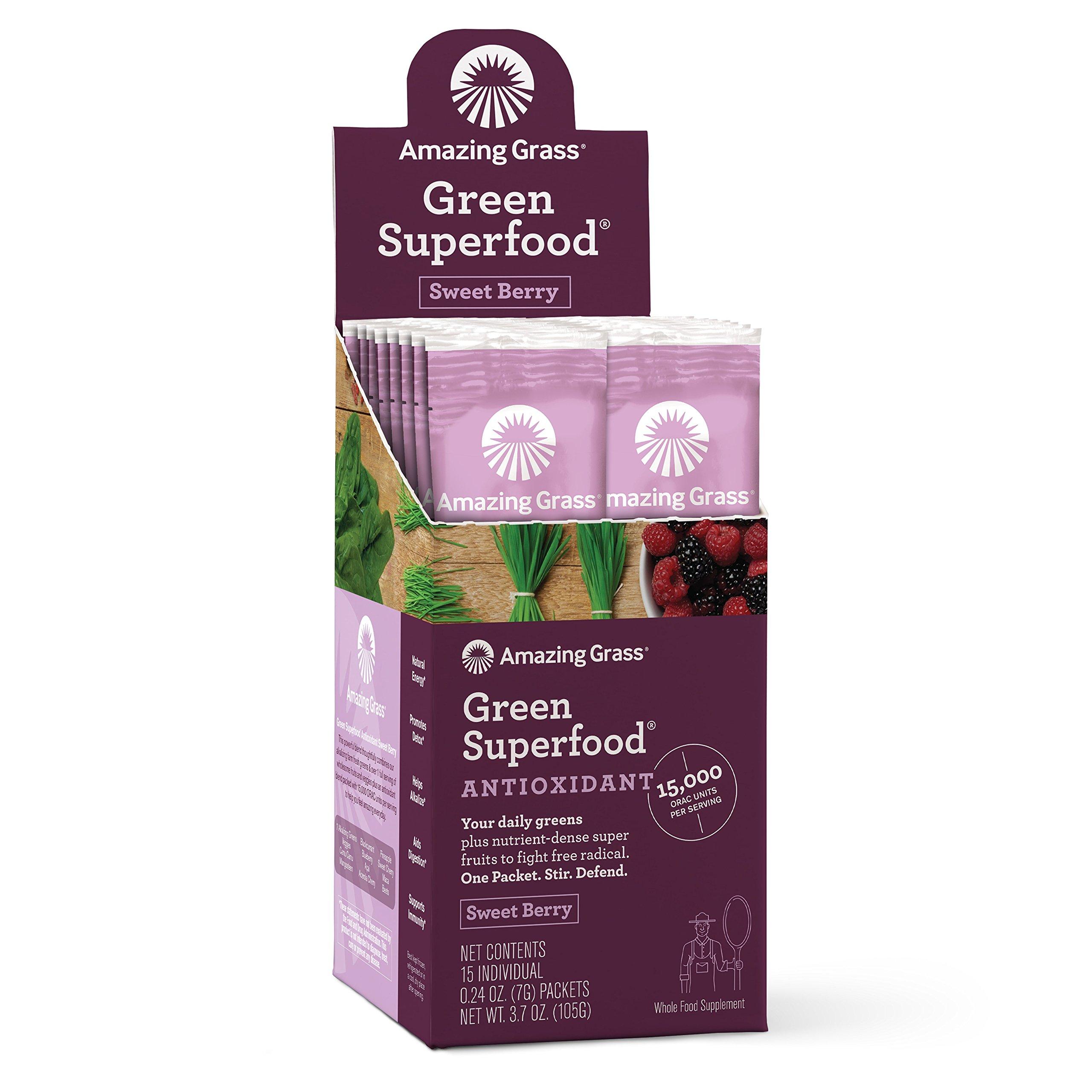 Bột siêu thực phẩm hữu cơ hương mâm xôi Amazing Grass gói lẻ 8g