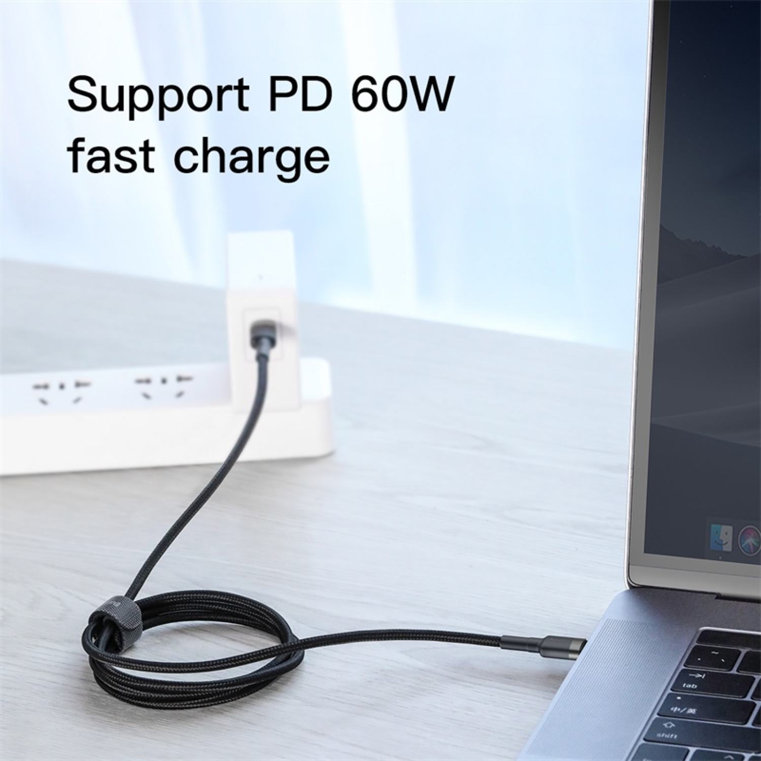 Cáp Sạc Nhanh Baseus Cafule PD 60W Type-C to Type-C | Dây Dù Siêu Bền Chống Gãy