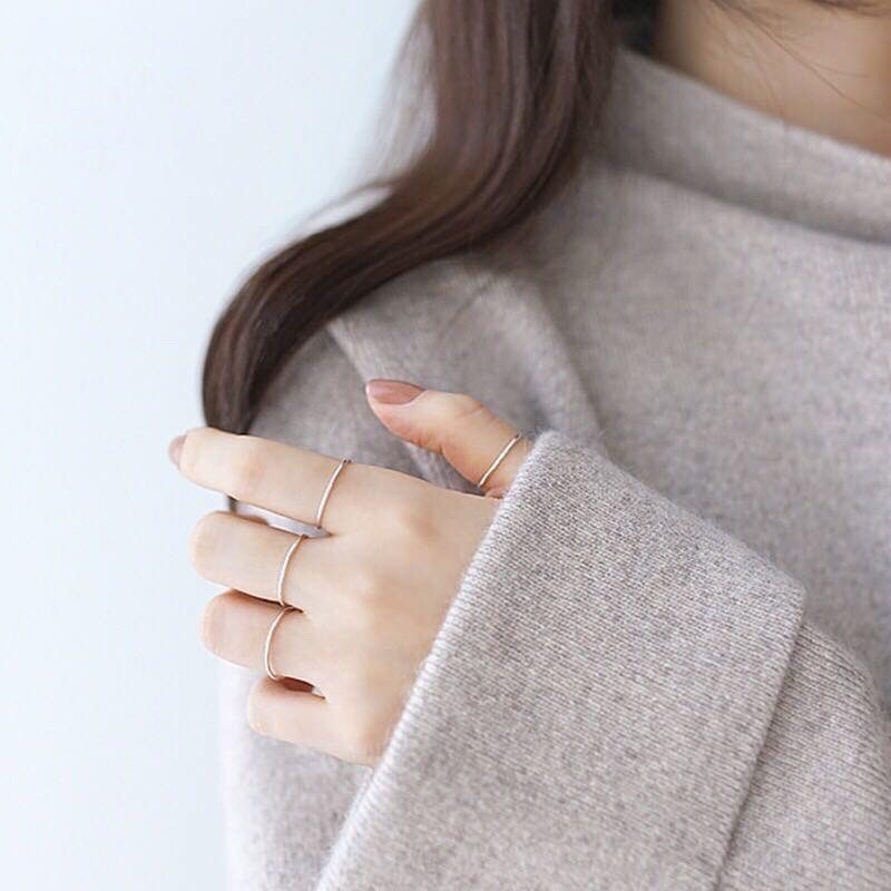 Nhẫn bạc ta DaLiA Jewelry tròn trơn basic