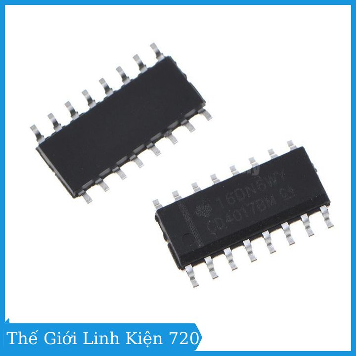IC đếm thập phân CD4017 chân cắm DIP16 / chân dán SOP16