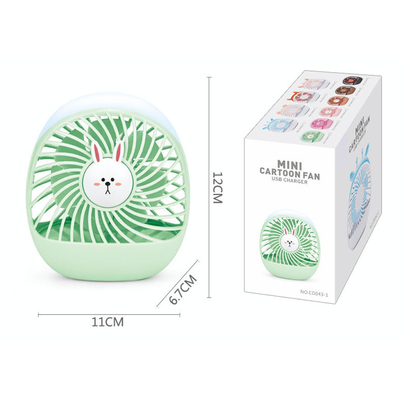 Quạt Mini Pin Sạc Để Bàn Có Đèn Nhiều Màu