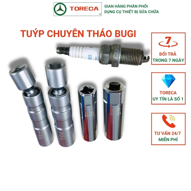 Tuýp Mở Bugi Chuyên Dụng Khẩu bugi 14mm 16mm TORECA