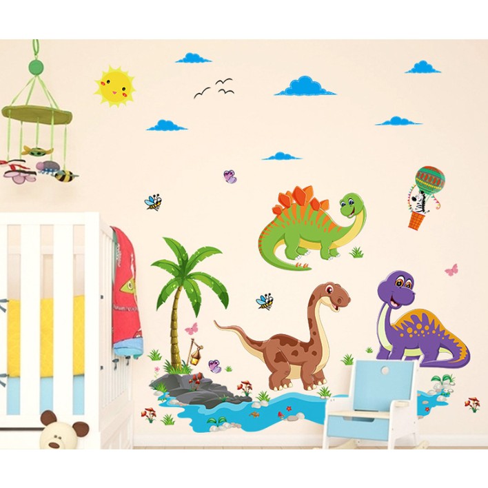 Decal dán tường Vườn khủng long