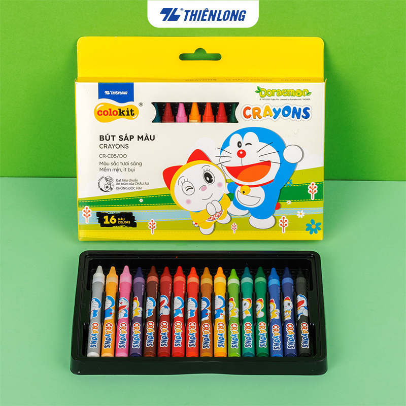 Bút sáp 16 màu colokit doraemon cr-c05/do thiên long