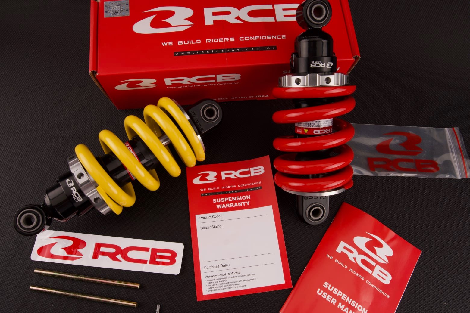 Phuộc RCB mẫu M2 xe máy Ex135 - Ex150 - Winner - Sonic chính hãng RACING BOY