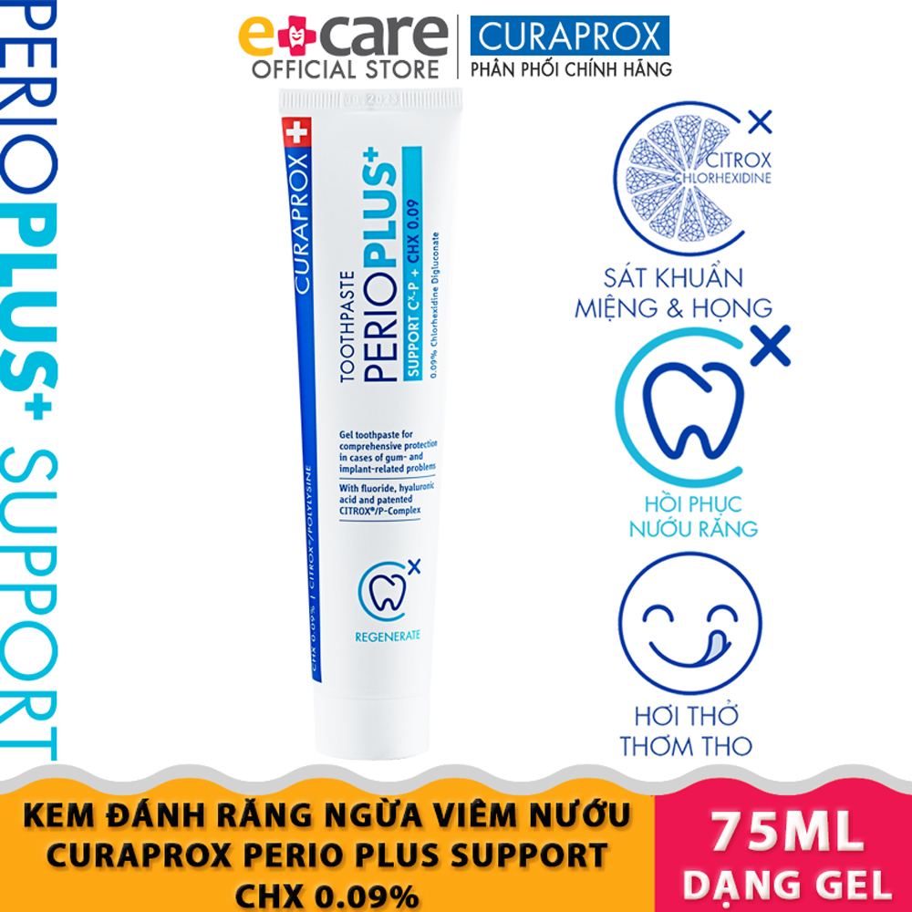 Kem đánh răng ngăn ngừa viêm nướu Curaprox Perio Plus Support CHX 0.09%