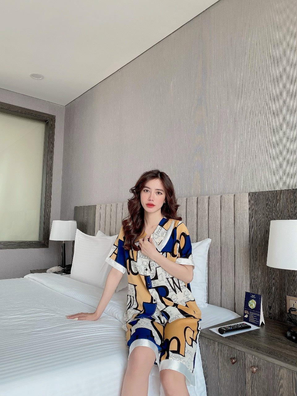 Đồ Bộ Lửng Nữ Pijama Lụa Mango Loại 1, Set Bộ Ngố Mặc Nhà Dễ Thương