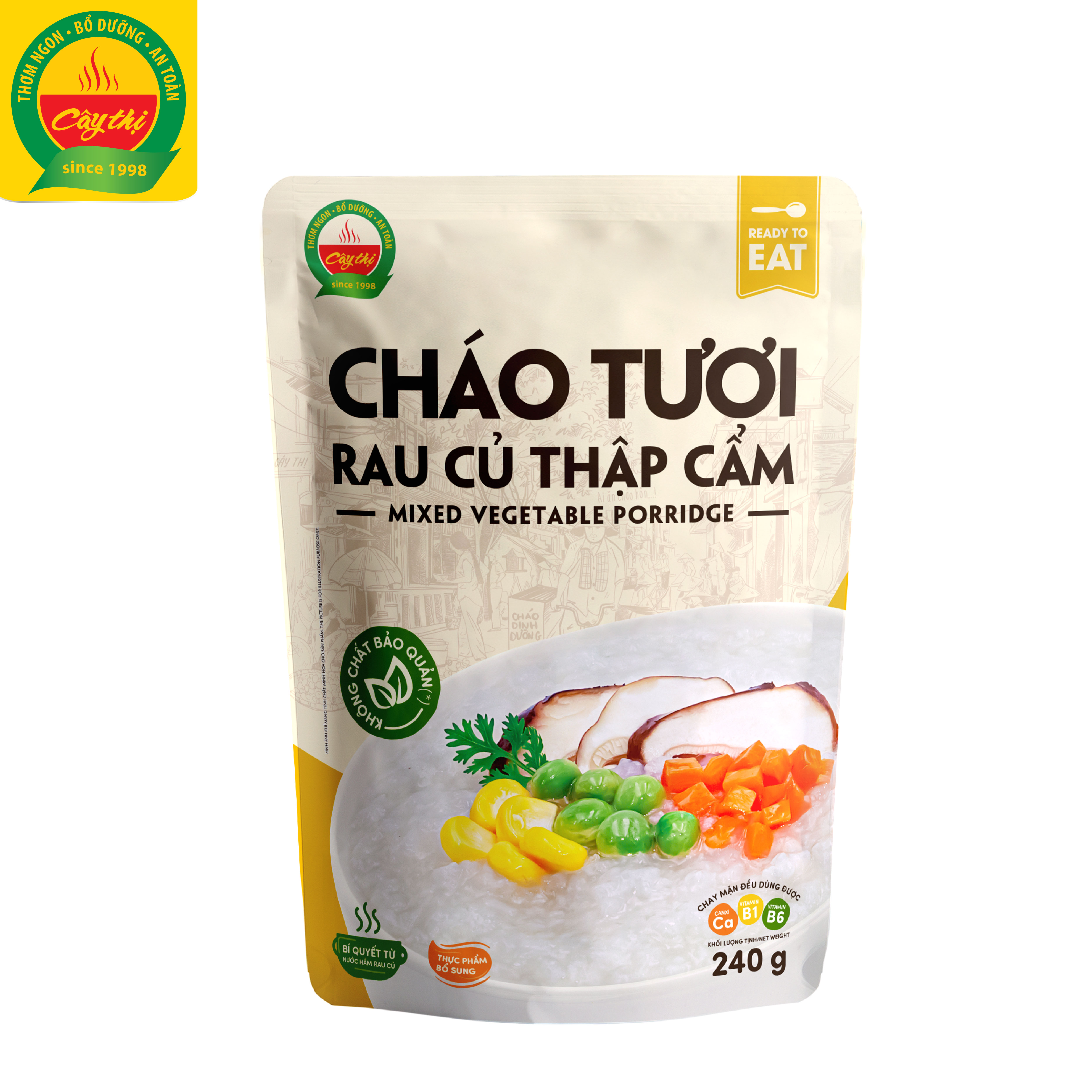 Cháo Tươi Cây Thị - Rau củ thập cẩm (Mở gói ăn ngay) 260g