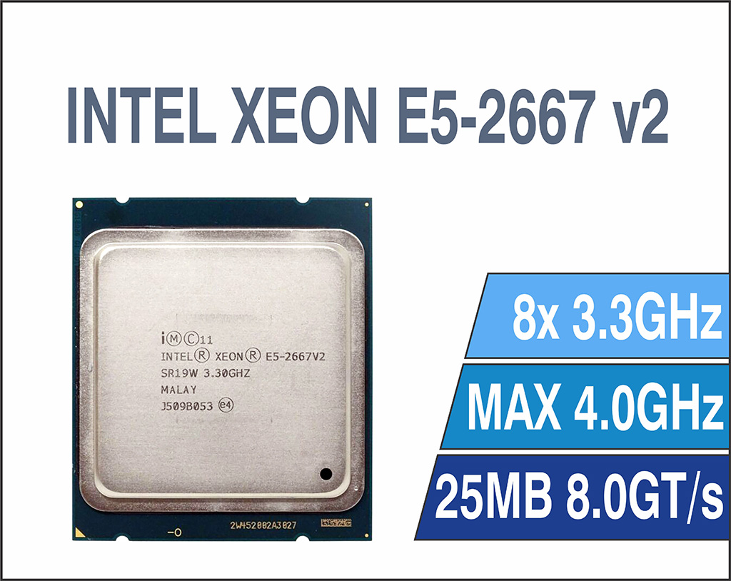 CPU INTEL XEON E5 2667V2 (8C/16T, 25M CACHE, 3.3GHZ TURBO 4.0GHZ) SOCKET 2011. Bảo hành 12T