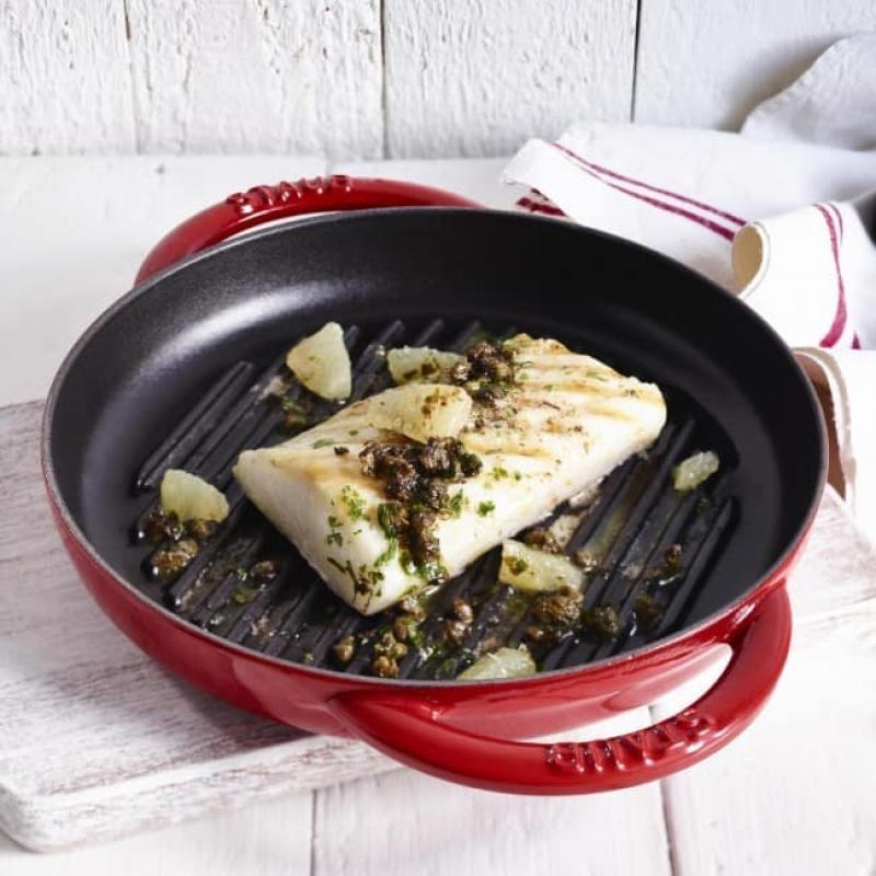 [Trả góp 0%] Staub – Chảo nướng màu đỏ cherry – 26cm