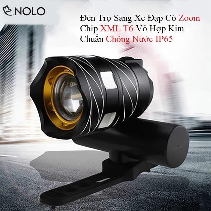 Đèn trợ sáng xe đạp có zoom chip xml t6 vỏ hợp kim chuẩn chống nước ip65