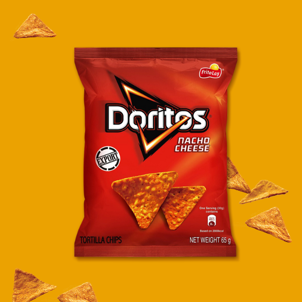 Combo of 3 Packs of Doritos Crispy Corn Snacks 65g Nacho Cheese/Taco Flavor - American-Style Richly Flavored Tortilla Snacks