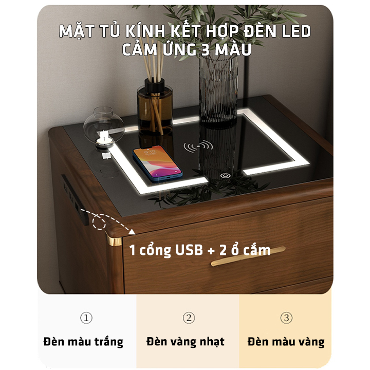 Bedside Cabinet wood grain luxury Beech