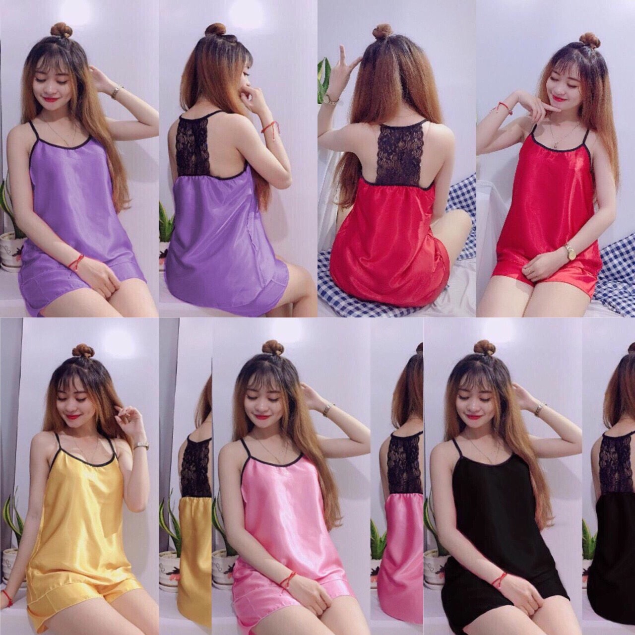 SET BỘ ĐỒ NGỦ NỮ 2 DÂY PHI LỤA NỮ CỰC HOT