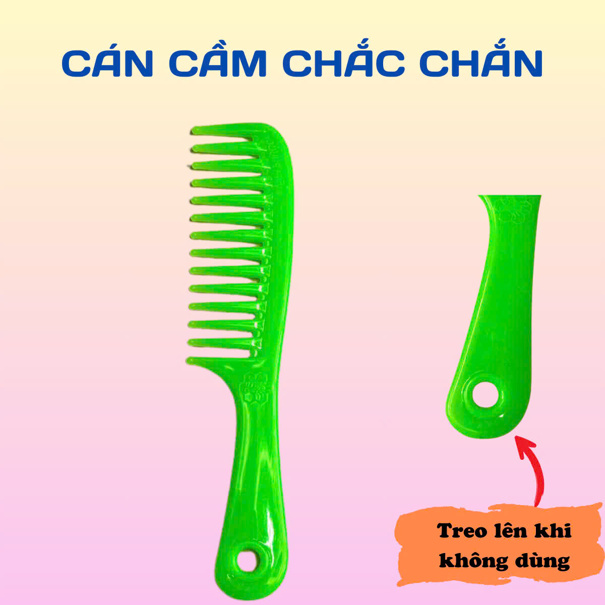 Set 2 Lược răng thưa - lược xù chải tóc xoăn Vĩnh Phước
