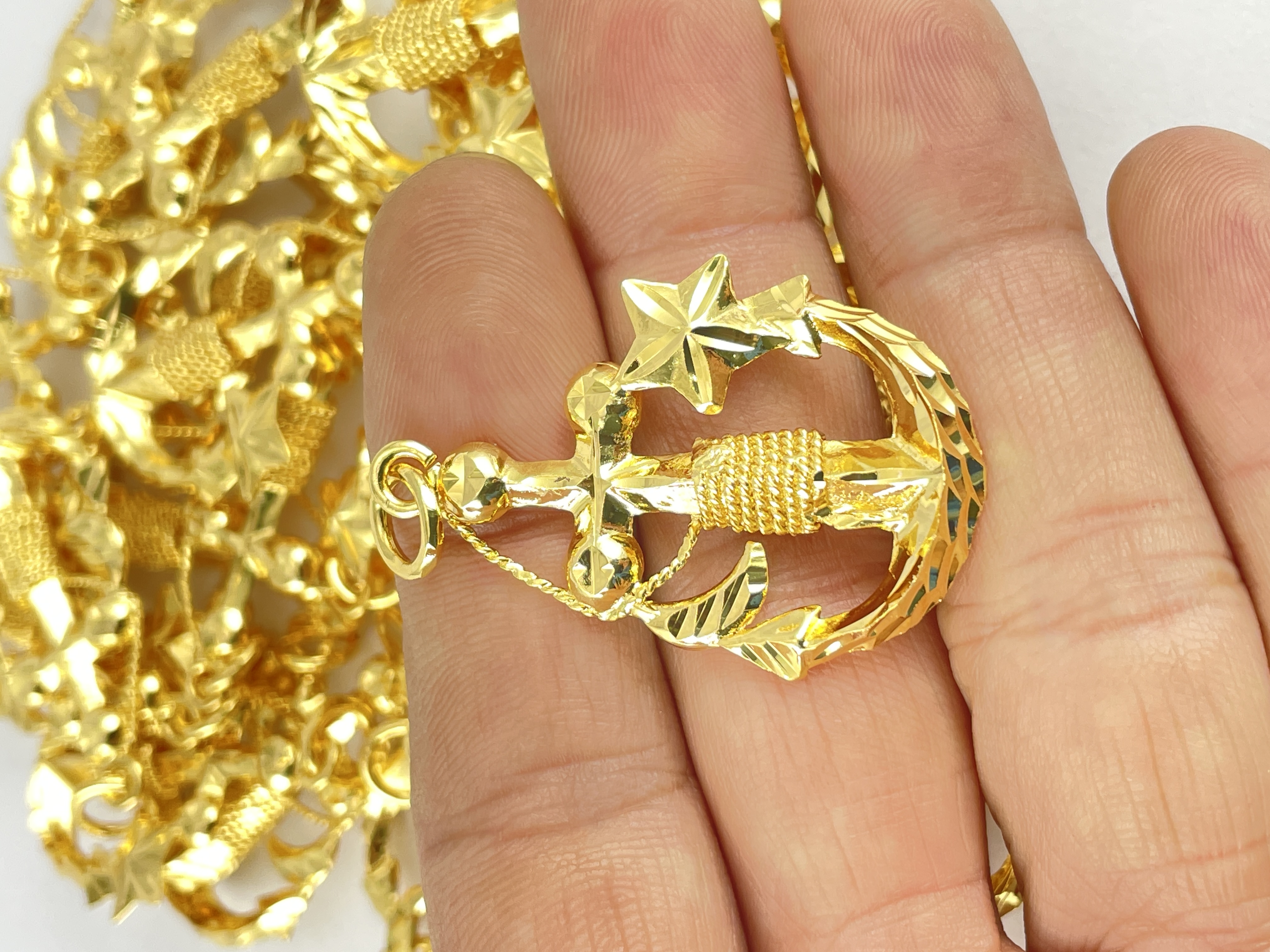 MẶT DÂY CHUYỀN MỎ NEO MẠ VÀNG 24K CAO CẤP - MDC153L35