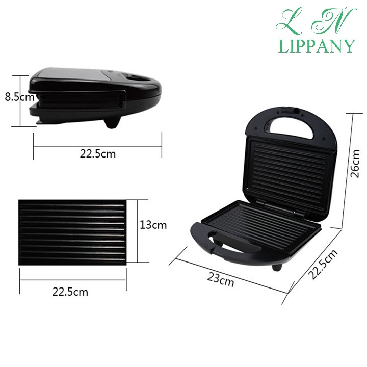 Electric sandwich makers, toaster bread toaster breakfast hamburger machine compact design plastic + Metal