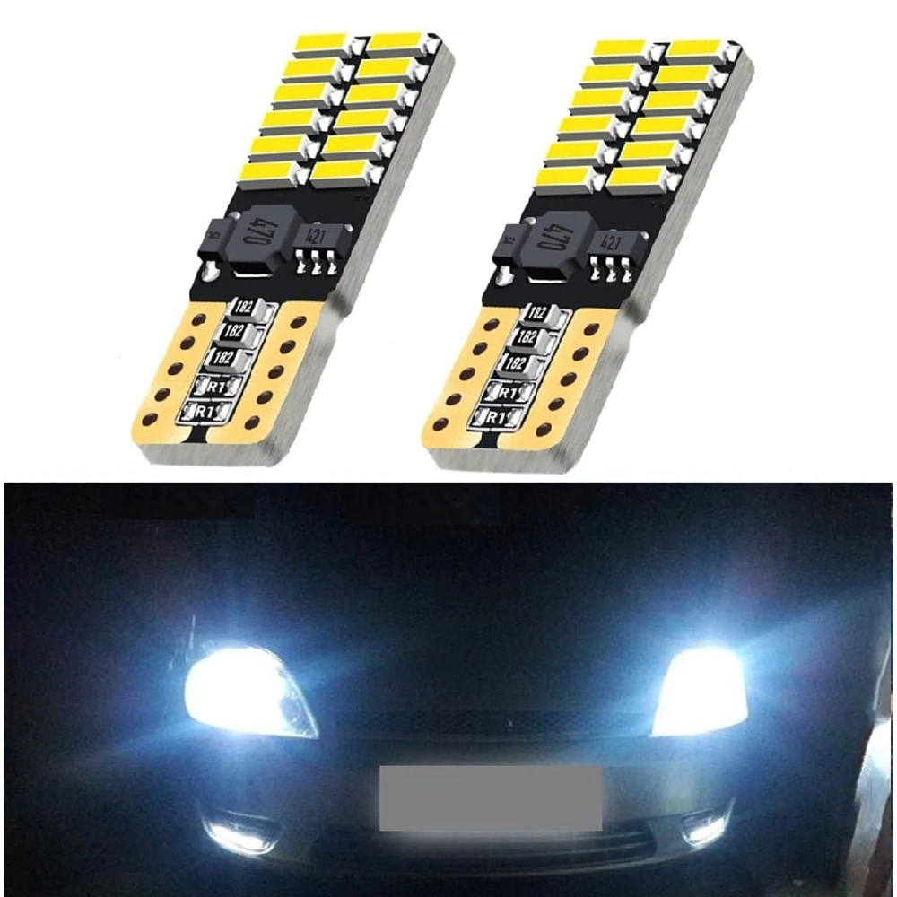 Bộ bóng đèn led gắn đèn sương mù, đèn nội thất ô tô, demi xe máy xe đạp điện ,t10 24smd 4014 dc 12v-24v