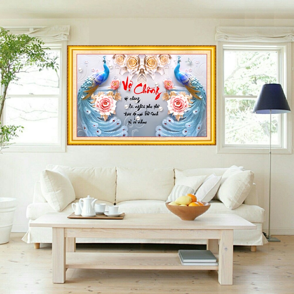 Tranh thêu chữ thập Vợ chồng DLH-88885-Ngọc Thịnh
