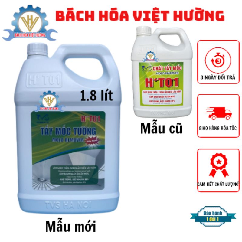 Chất tẩy mốc ht01 siêu sạch - tẩy mốc tường - tẩy mốc quần áo 1.8 lít - bách hóa việt hường