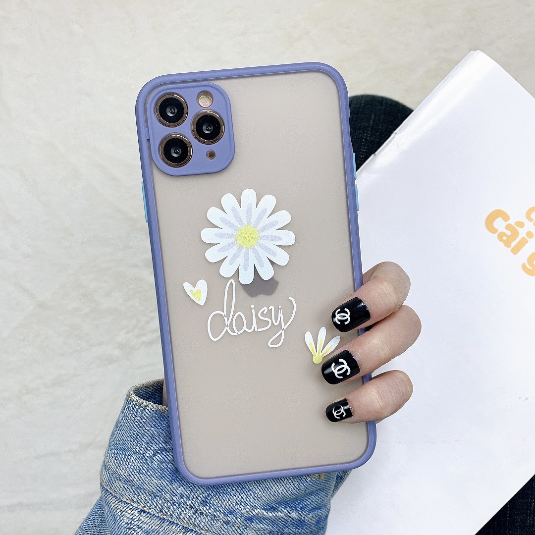 Ốp Lưng Nhám Chống Sock Va Đập Bảo Vệ Camera Daisy Flower