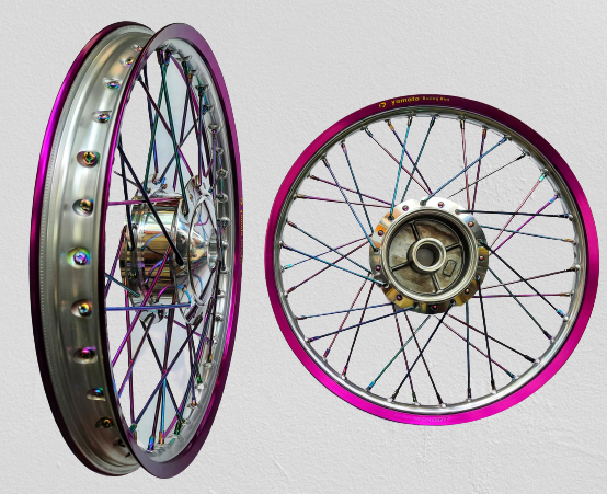 Bộ bánh căm Crom niềng nhôm Thái 2 màu dành cho Wave Blade, Alpha, WS110