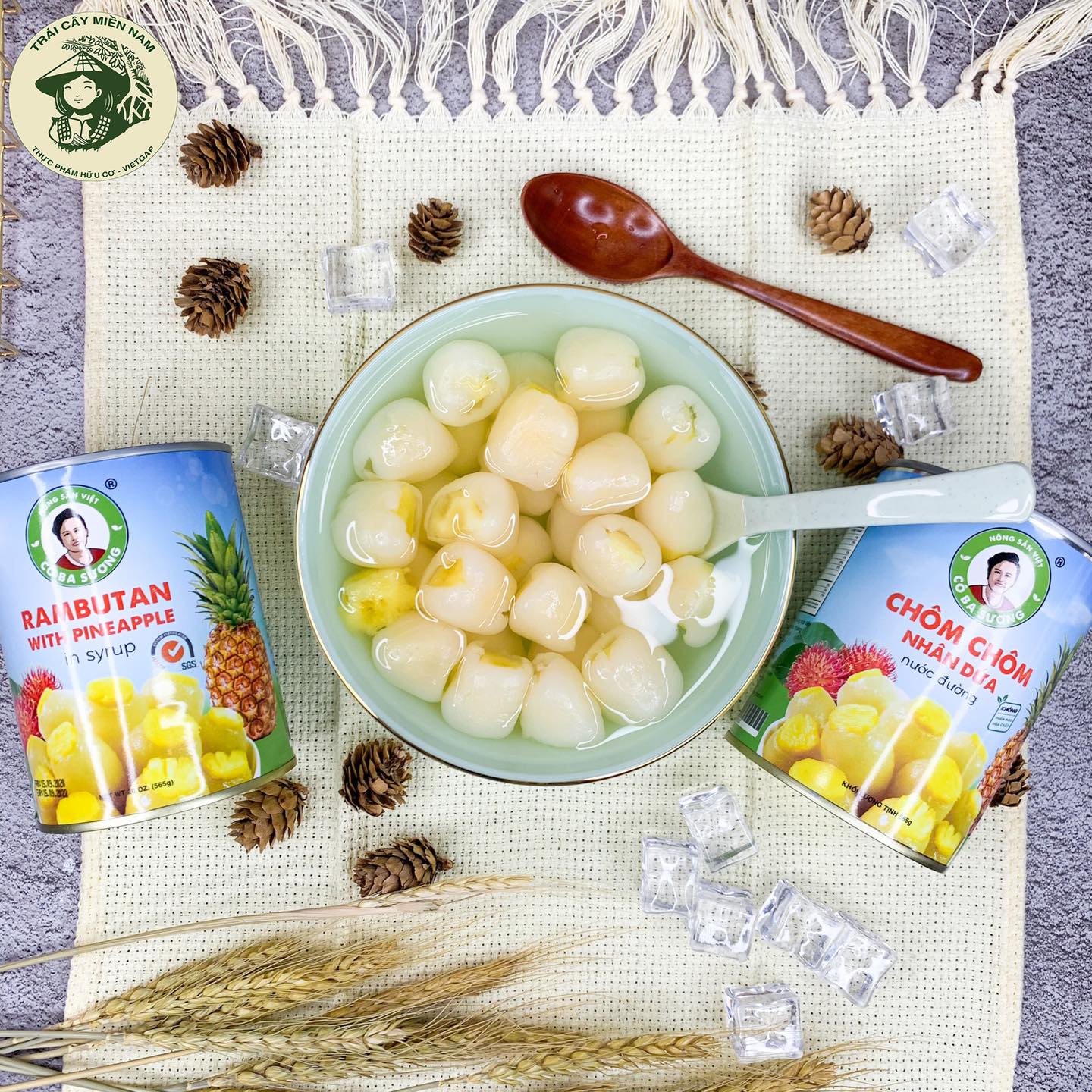 [HCM]Chôm chôm nhân dứa đóng lon cao cấp