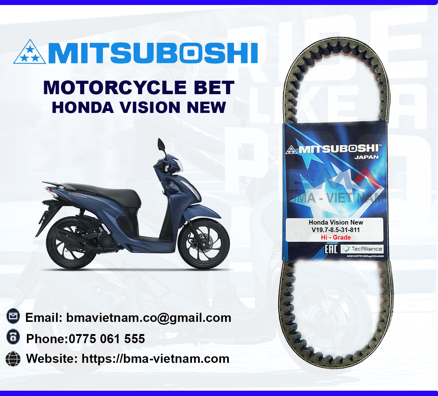 Dây curoa Mitsuboshi cho xe Honda VISION Mới (K44)